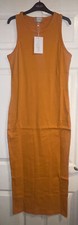 In The Style Curve Orange Ribbed Racer Neck Midaxi Dress Size 24