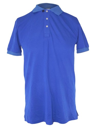 Polo Maglia Uomo Grigio Blu Scuro Bianco Regular Fit Cotone Piquet Made Italy - Picture 4 of 37