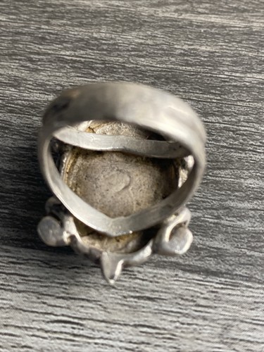 Antique Native American Navajo Turquoise And Sterling Silver Turtle Ring - Picture 7 of 13