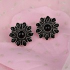 Natural Black Onyx Stone Earrings 925 Sterling Silver Handmade Silver Earrings