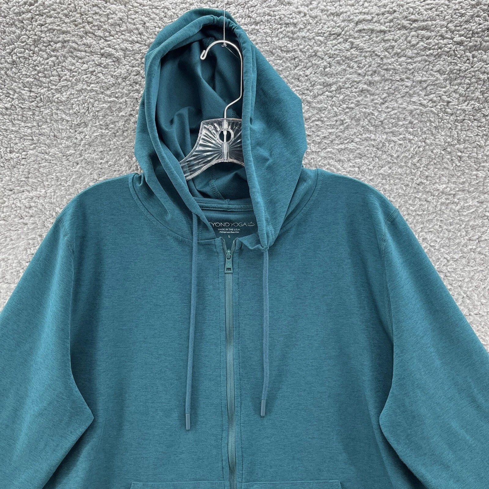 beyond-yoga relaxed full zip performance stretch knit jacket