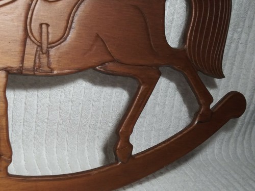 Rocking Horse Plaque Wood Christmas Wall Hanging Thin Primitive 16" Vintage - Picture 5 of 12