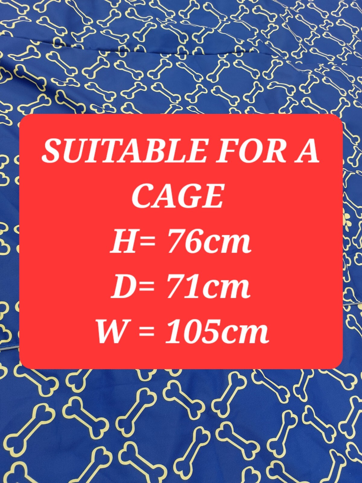 Dog Crate Cover XL Durable Lined suits Crate Dimension H76cm,D71cm