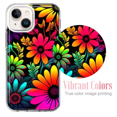 For Apple iPhone 7/8 Plus Shockproof Hybrid Case, Red White Daisy