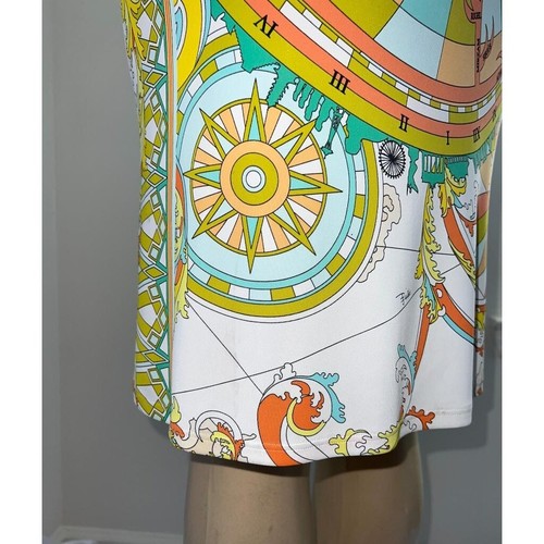 EMILIO PUCCI V-Neck Abstract Print Long Sleeve Shift Mini Dress Size IT38 - Picture 5 of 18