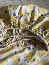 Pottery Barn Kids CRIB Sheet Emily  Meritt Marigold Rose Yellow Gray Organic