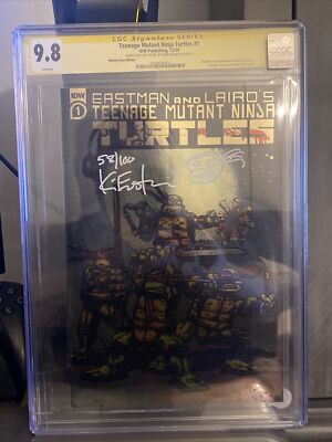 9.8 Teenage Mutant Ninja Turtles #1 Gold Chromium Signed And Remarqued 58/100