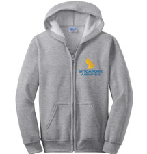 Singapore Airlines Retro Logo Full Zip Hoodie Aviation Travel Hooded Sweatshirt