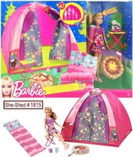 Barbie Sisters Camping Sleep Out Playset Stacie Tent Mattel V4401 2011 NIB