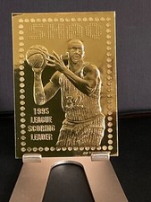 Shaquille Oneal Classic 23 KT Gold Basketball Card 1995 Scoring League Leader