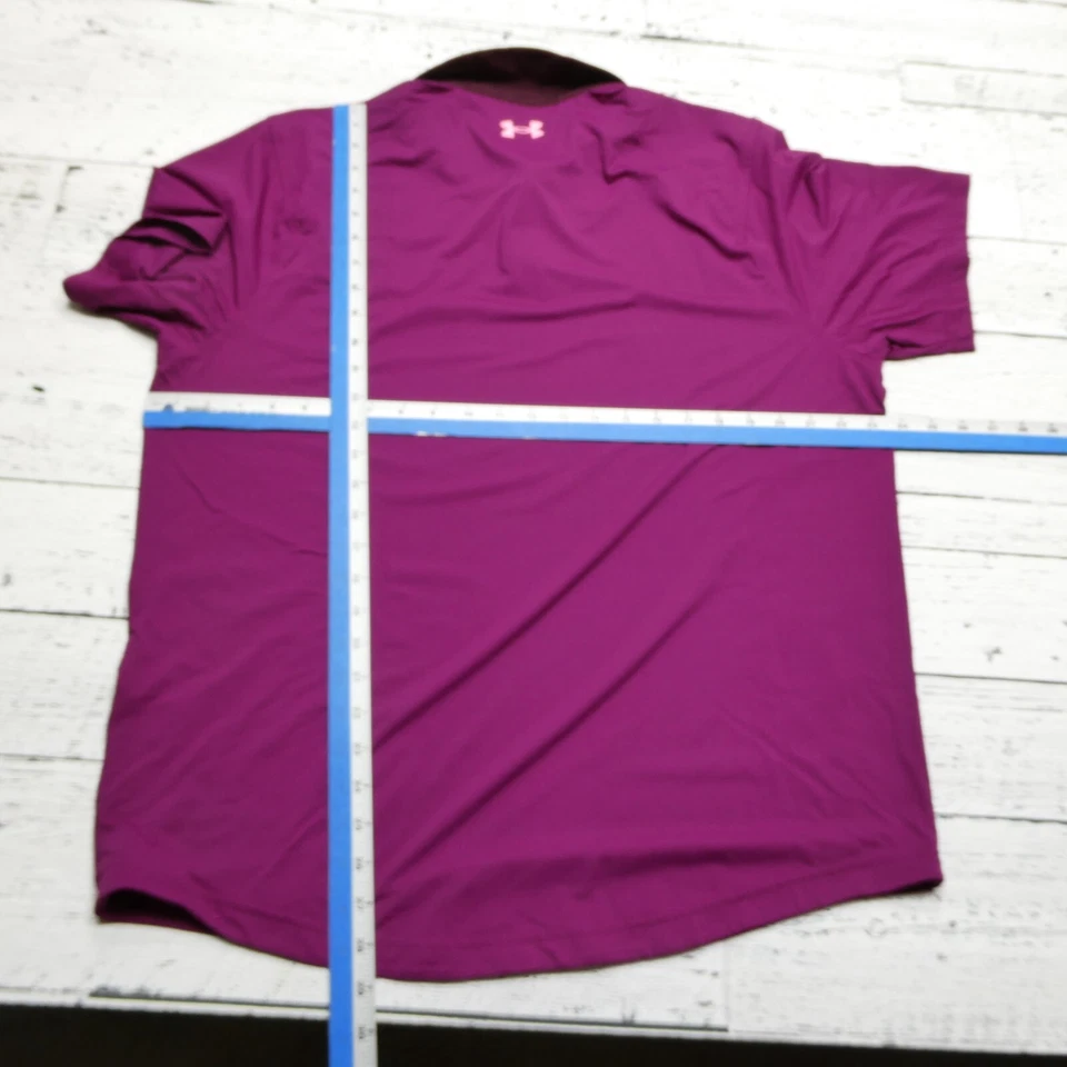 Camisa Polo Under Armour Iso-Chill Para Hombres XL Púrpura Rosa Poliéster Elastizada Golf Foto 4 de 4