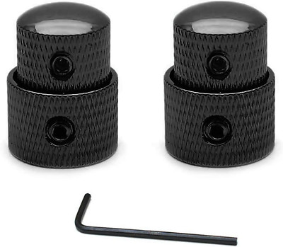 Guitar Control Knobs Metal Dual Concentric Stack 2 Sets for Electric Bass