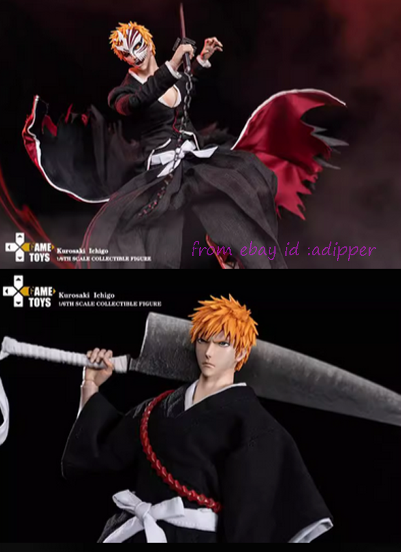 GAMETOYS GT-001 bleach ブリーチ 黒崎一護 1/6 最終 Gametoys Gt-001 1/6 Bleach Kurosaki Ichigo Action Figure Toy