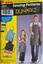 SIMPLICITY PATTERN 2824 APRONS  MISSES  & GIRL SIZES S M L  NEW UNCUT FF