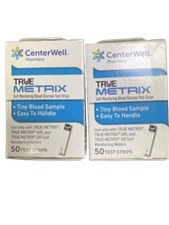 100 CenterWell True Metrix Diabetic Blood Glucose Test Strips Expire 8/26+
