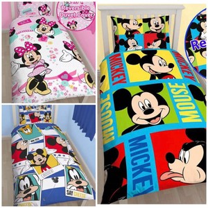 Details About Reversible Disney Mickey Mouse Single Duvet Cover Bedding Set Girl Boys Kid Bed
