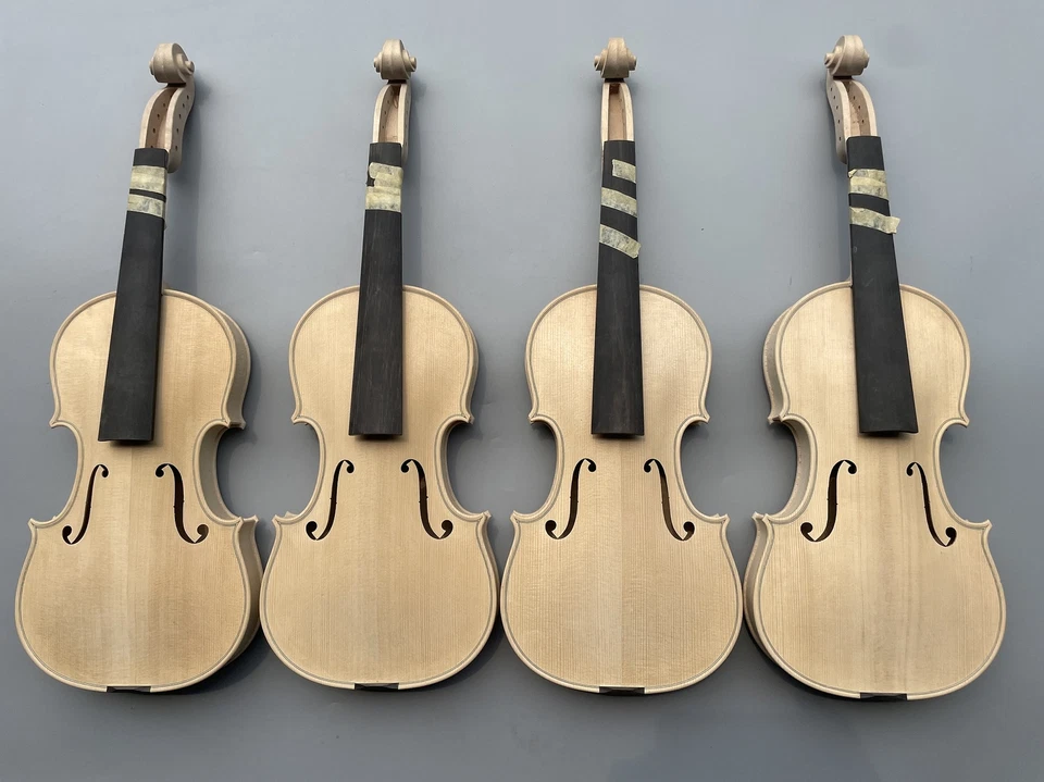 5 string Violin 4/4 Flame Maple Back Spruce Wood Top Handmade Violin Unfinished - Image 2 of 4