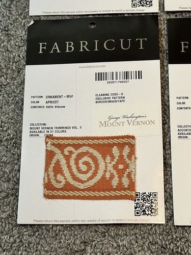 Lote de 5 Muestras de Recortes Fabricut Borde Trenza Cinta Vasuda Lavazzo Etrog - Imagen 2 de 12