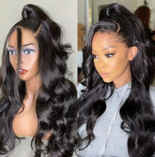 26” Body Wave Lace Front Human Hair Wide Lace 180 Density Wig 13x4 Pre Plucked