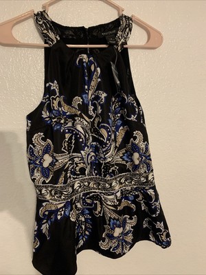 New w/ tag White Black House Marketer Date top sz 6 sleeveless blue black Small