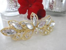 Flower shaped crystal hair barrette clip bridal clip bridal barrette
