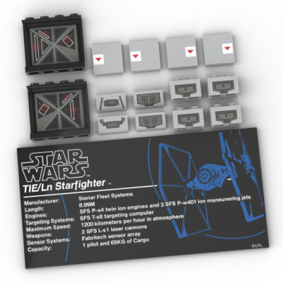 Upgrade-Kit (bedruckte Teile) für LEGO  Star Wars 75095 UCS TIE Fighter 