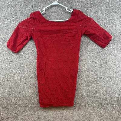 chinese dress ladies Plus Size Lace Detail V-Neck Long Sleeve Mini Dress Rust / 3XL