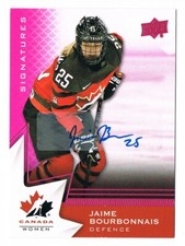 2020-21 Upper Deck Team Canada Junior Purple Autograph Auto 53 Jaime Bourbonnais