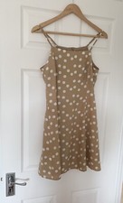 Mango Polka Dot Beige Mini Dress. 