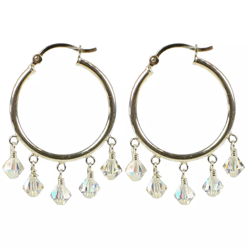 Crystal hoop earrings made with swarovski elements deals