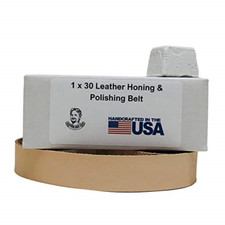 1" x 30" Leather Polishing Belt with Buffing Compound - 80 Grit