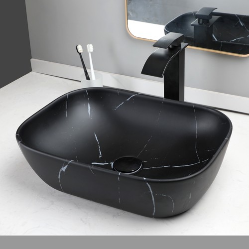 Rectangle Ceramic Sink Basin Bowl Bathroom Washing Mixer Faucet Tap Drain Set - Picture 2 of 8