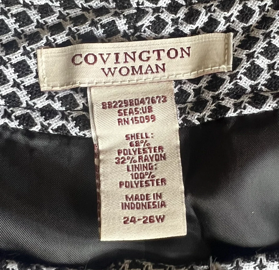 Blazer Covington Mujer 24-26W Negro Blanco Foto 2 de 4