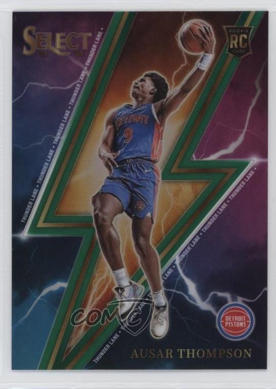 2023-24 Panini Select Thunder Lane Green Prizm Ausar Thompson #9 1mb0