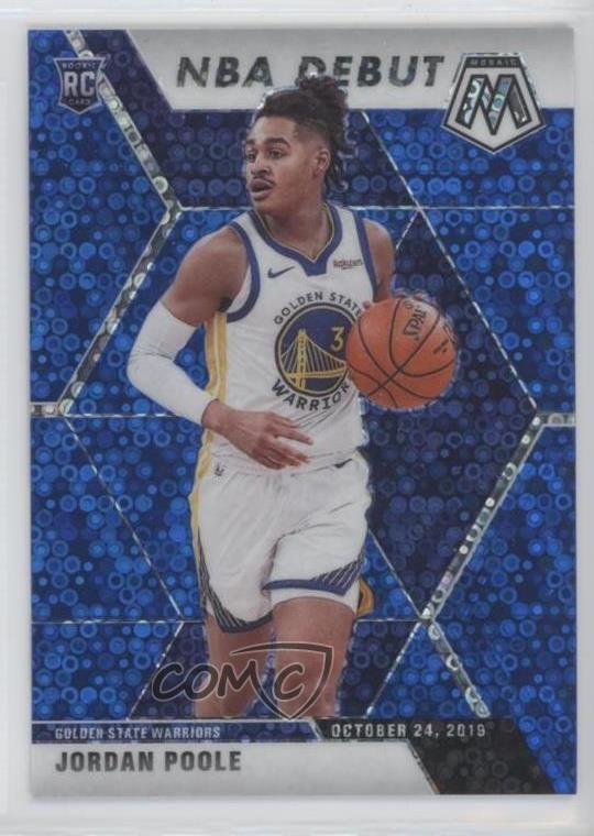 2019 Panini Mosaic NBA Debut Fast Break Blue Prizm 60/85 Jordan Poole #261 g2u
