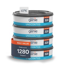 Diaper Genie Essentials Round Refill 4-Pack  Holds Up to 1280 Newborn Diapers 