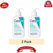 CeraVe Acne Control Face Cleanser 2 Salicylic Acid Purifying Clay 8oz, 2 Pack