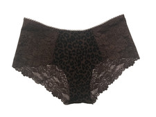 Victoria's Secret Women's No-Show Cheeky Panties XS Ganache Leopard NEW