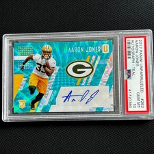 2017 Panini Unparalleled Aaron Jones #263 RC Autograph Teal  07/10 PSA 10 POP 2