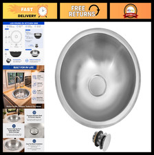 Compact 13" Round Stainless Steel RV Sink - Drop-In Bar Bathroom Sink for Camp