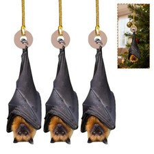 1/3Pcs Black Bat Christmas Ornaments for Xmas Trees Holiday Party Decor Hot