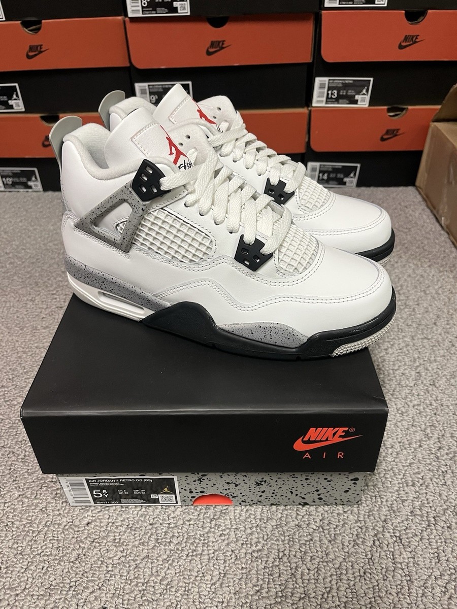 Air Jordan 4 Retro GS White Cement 2025 Style # IB4171-100 Size