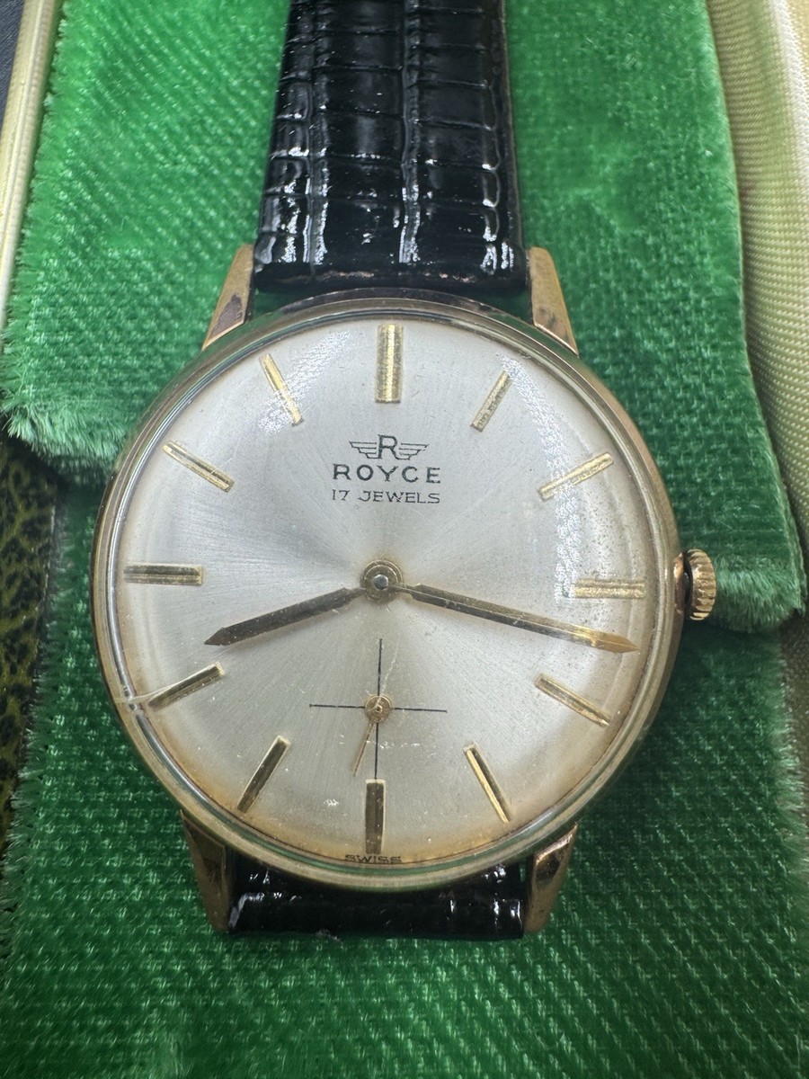 Vintage Royce 17 Jewels Automatic Watch Gold Case Swiss Made