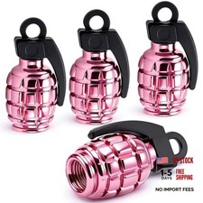 4PCS Tire Valve Stem Caps, Aluminium Alloy Tire Valve Stem 4 pcs Pink - Large