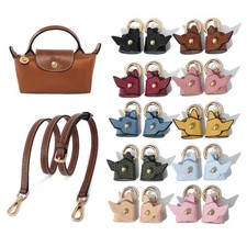 Leather Wrapping Fit MINI Longchamp Bag Leather Set Shoulder Handbag Purse Strap