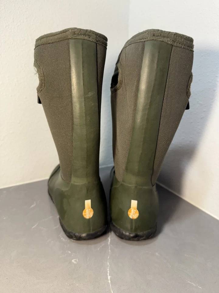 BOGS Classic High Youth Size 3 Army Green Waterproof Rain Boots Winter Snow Cold - Image 3 of 4