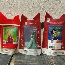 Lot Of 3 Disney Tonies Characters: Rapunzel, Aladdin  Mulan SEALED - Read 