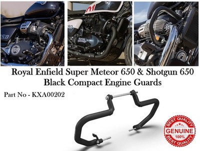Original schwarzer kompakter Motorschutz passend für Royal Enfield Shotgun/Su...