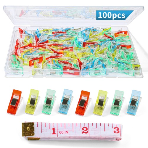 100 Pcs Sewing Clips for Fabric and Quilting,Premium Quilting Clips Assorted ...