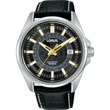 Image of Lorus Mens Automatic Watch Black Dial Black Strap RU411AX9 RRP £154.99 date 100m